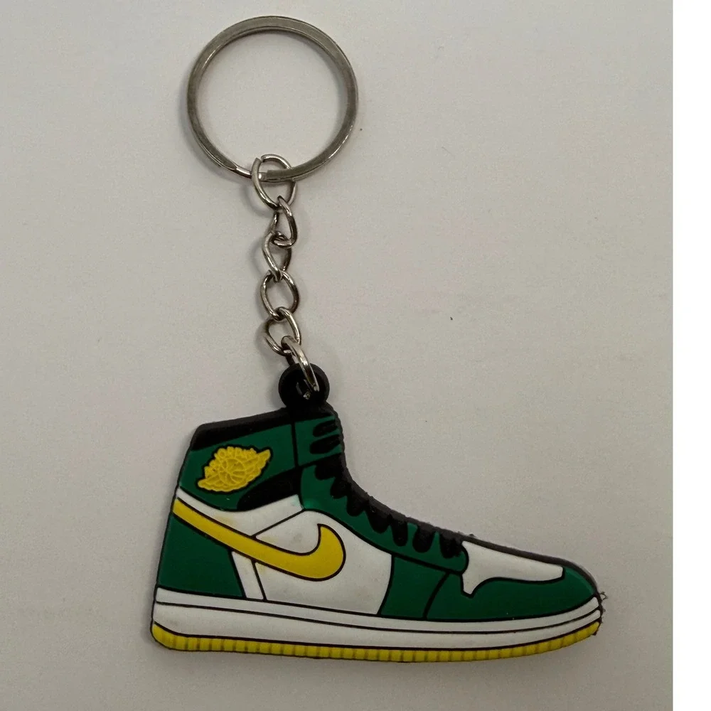 Nike Green White‎ High Top Sneaker Rubber Keychain Basketball Shoe Bag Charm